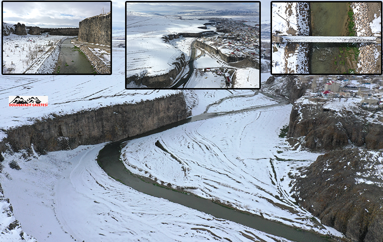 Murat Kanyonu, ilkbaharda karla kaplandı