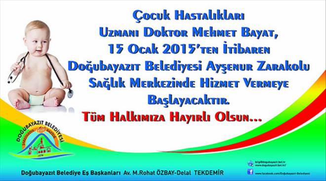 Uzman Doktor Mehmet Bayat Ayşenur Zarakolu sağlık merkezinde