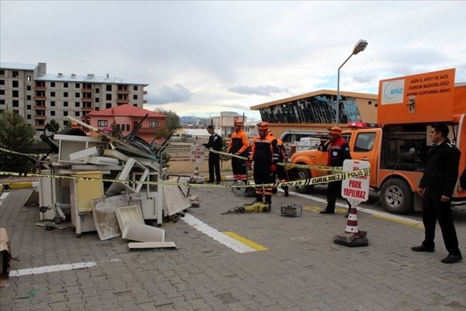 Ağrı´da hastanede tatbikat yapıldı