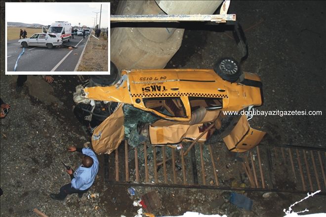 AĞRI´DA TAKSİ KÖPRÜDEN UÇTU: 1 ÖLÜ 1 YARALI?