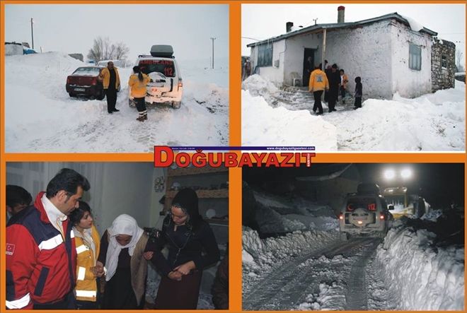 Kar nedeniyle 7 saat sonra hastaneye ulaştırıldı...