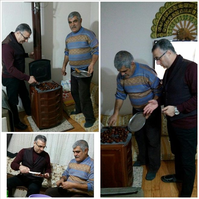 DOĞUBAYAZIT´TA KIŞ OLUNCA SOBALI EVLERDE KESTANE KEYFİ...
