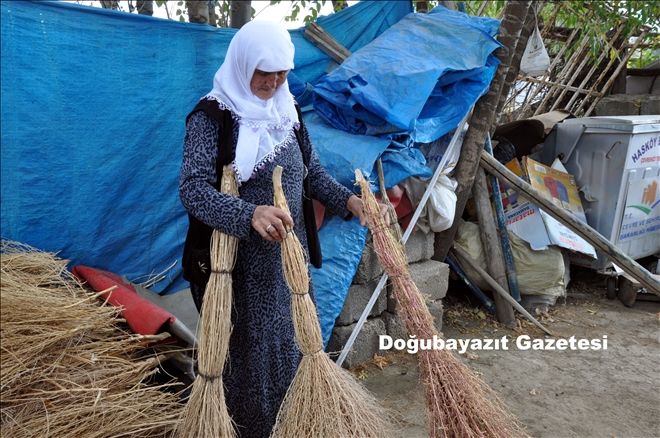 KENDİ HAZIRLADIĞI ÇALI SÜPÜRGELERİNİ SATARAK YAŞAMLARINI İDAME EDİYORLAR?