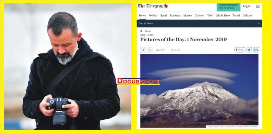 GÖKSEL CÜNEYT IĞDE’NİN AĞRI DAĞI FOTOĞRAFI İNGİLTERE’NİN THE TELEGRAPH GAZETESİNDE…