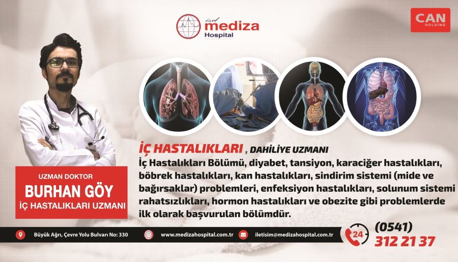 Özel Mediza Hastanesi’ne İÇ HASTALIKLARI UZMANI DR. BURHAN GÖY…