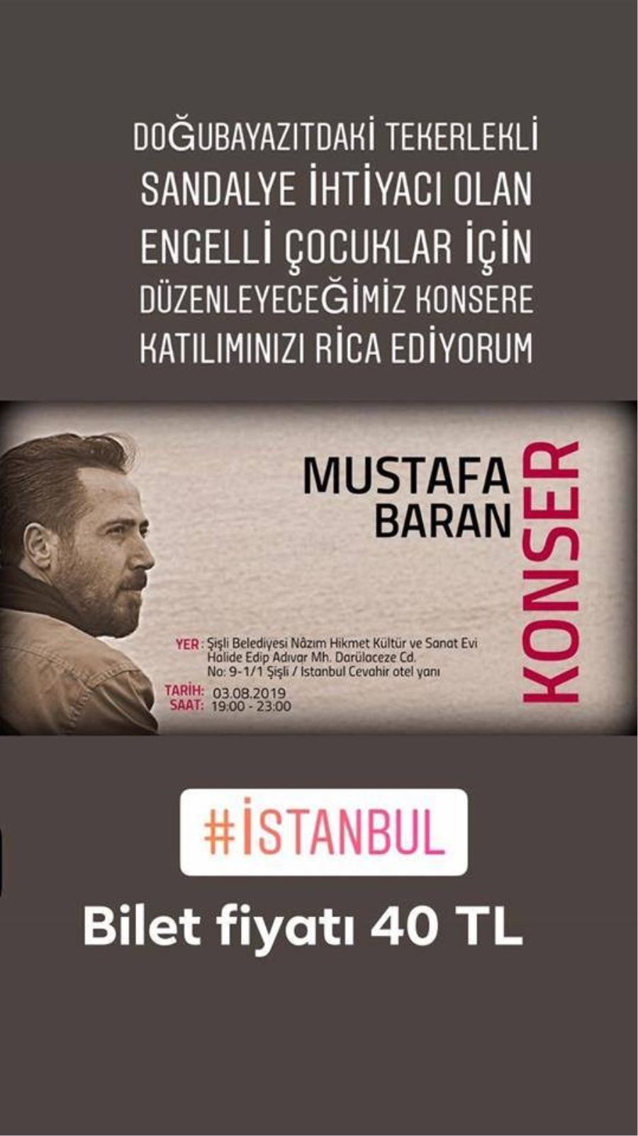 DOĞUBAYAZIT’TAKİ TEKERLEKLİ SANDALYE İHTİYACI OLAN ÇOCUKLAR İÇİN DAYANIŞMA KONSERİ…