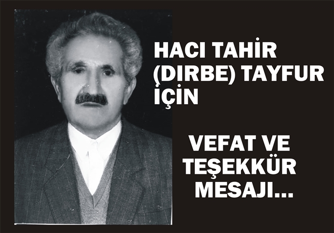 VEFAT VE TEŞEKKÜR 