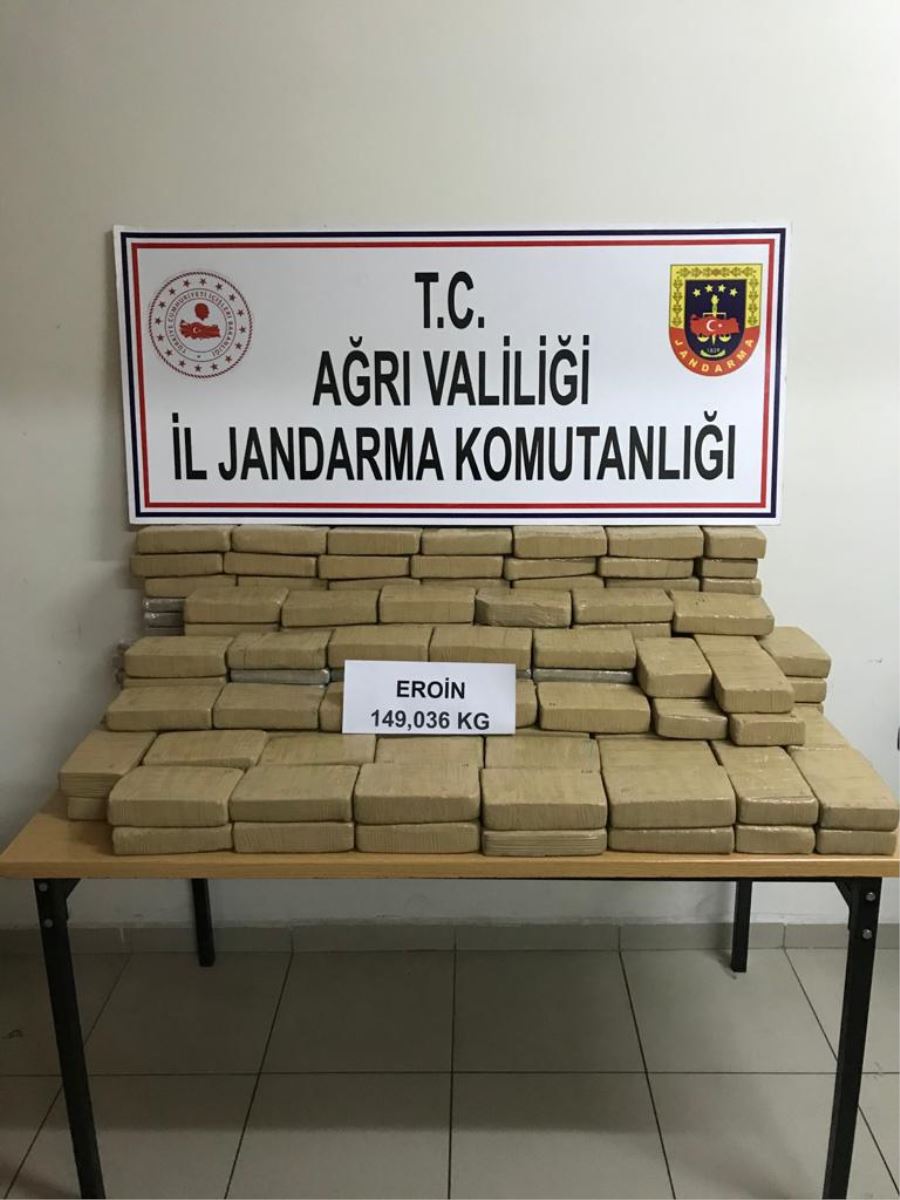 Doğubayazıt’a bağlı Gürbulak’ta 149 kilogram eroin ele geçirildi