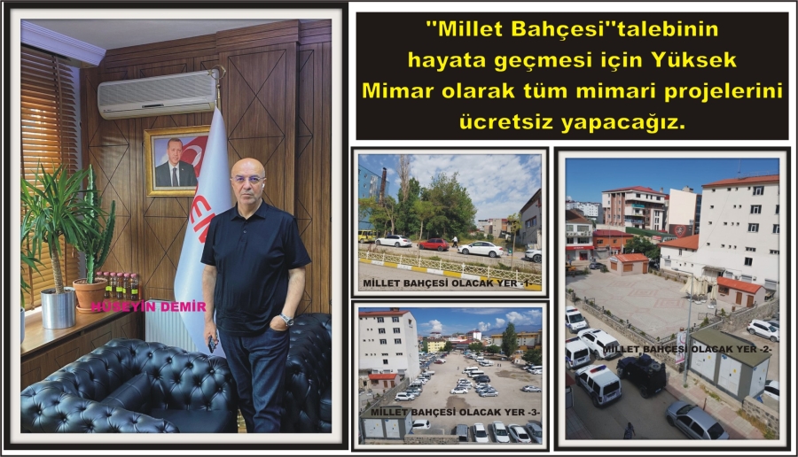 Doğubayazıt halkı olarak, Cumhurbaşkanımız Recep Tayyip Erdoğan’dan Millet Bahçesi istiyoruz…