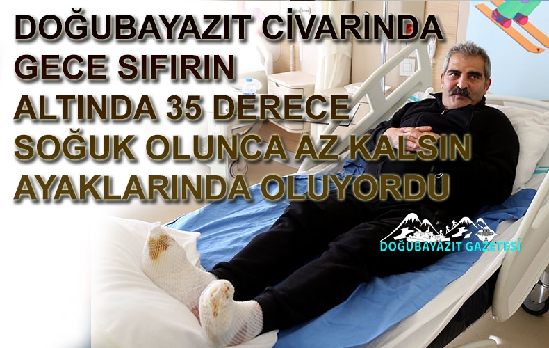 Ayaklarında soğuk yanığı oluşan kargo şoförü Erzurum