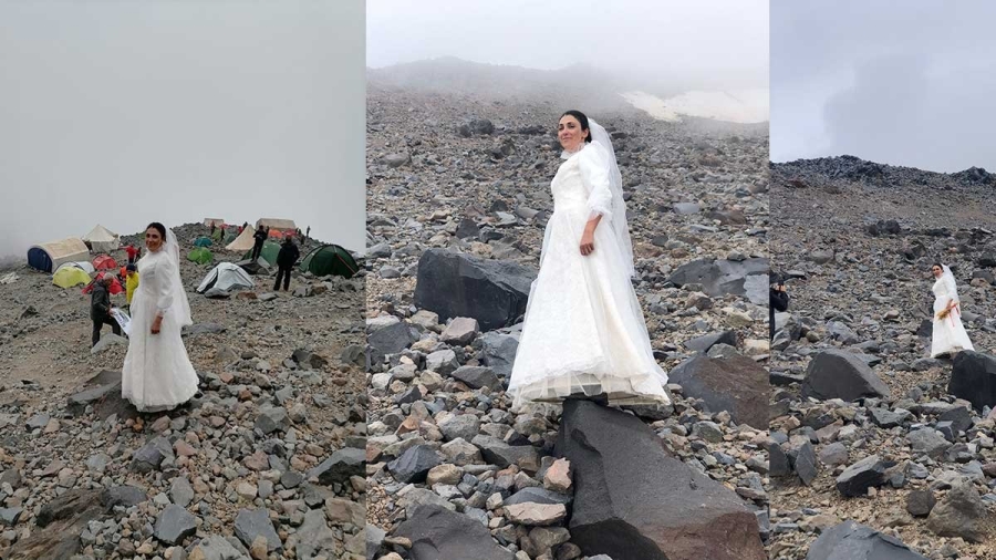 Gelinlik giyip Türkiye