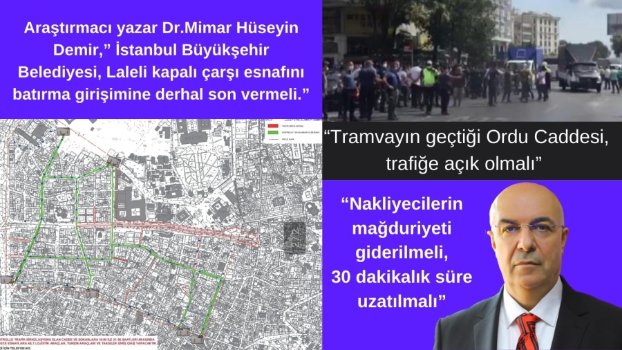 TRAMVAYIN GEÇTİĞİ ORDU CADDESİ, TRAFİĞE AÇIK OLMALI