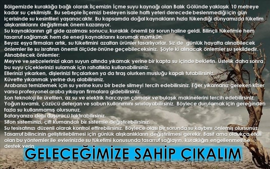 BELEDİYE’DEN GELECEĞİMİZE SAHİP ÇIKALIM