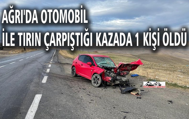  Tutak da otomobil ile tırın çarpışması sonucu 1 kişi hayatını kaybetti.