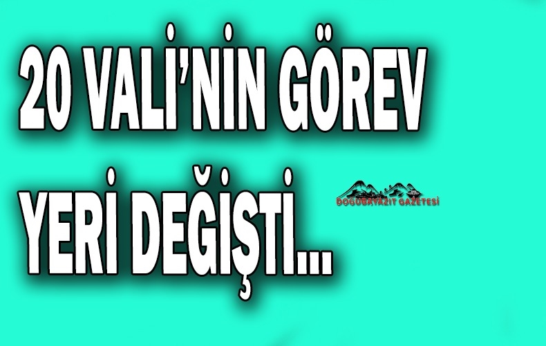 VALİLER KARARNAMESİ RESMİ GAZETE
