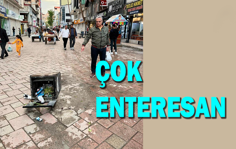 ÇARŞI CADDESİNDEKİ ÇÖP BİDONLARINA ZARAR VERİLİYOR