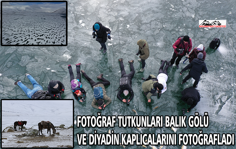 YÜZEYİ BUZLA KAPLI  BALIK GÖLÜ FOTOĞRAF TUTKUNLARINI AĞIRLIYOR