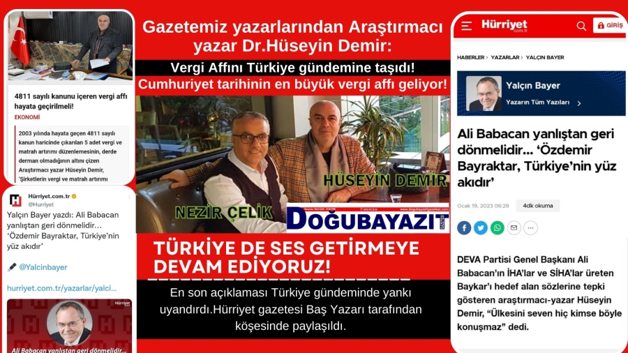 GAZETEMİZ YAZARI HÜSEYİN DEMİR, YENİDEN TÜRKİYE GÜNDEMİNDE…