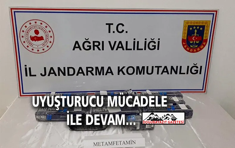 DOĞUBAYAZIT KIRSALINDA SİGARA KARTONLARINA GİZLENMİŞ 10 KİLO 232 GRAM UYUŞTURUCU BULUNDU