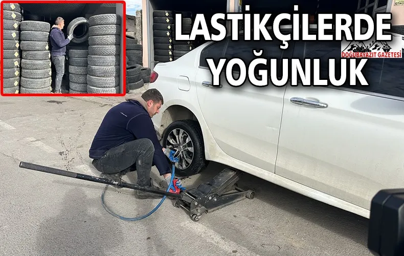 ZORUNLU KIŞ LASTİĞİ UYGULAMASI NEDENİYLE LASTİKÇİLERDE YOĞUNLUK YAŞANIYOR.