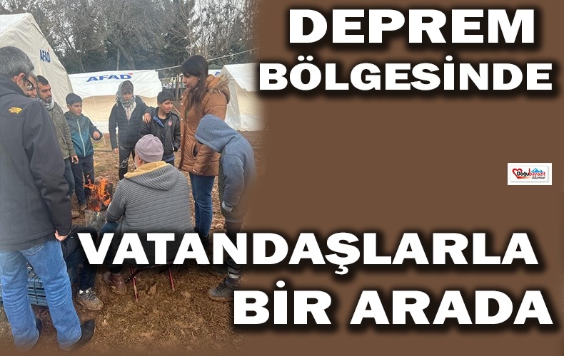 BAŞKAN YILDIZ ACAR DEPREMZEDELERİN YANINDA…