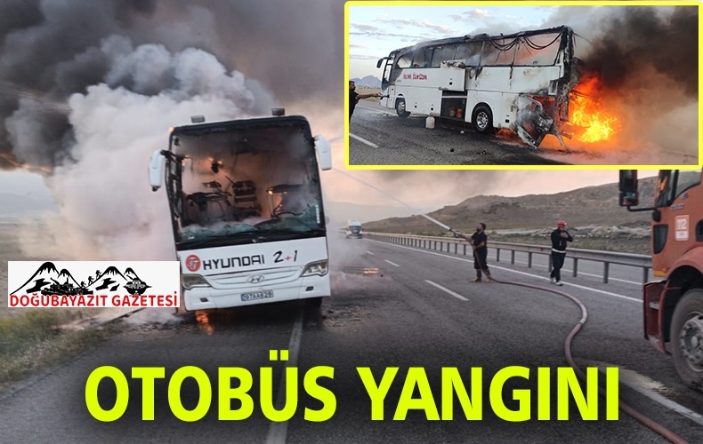 İRAN UYRUKLU OTOBÜSTE BİLİNMEYEN NEDENLE YANGIN