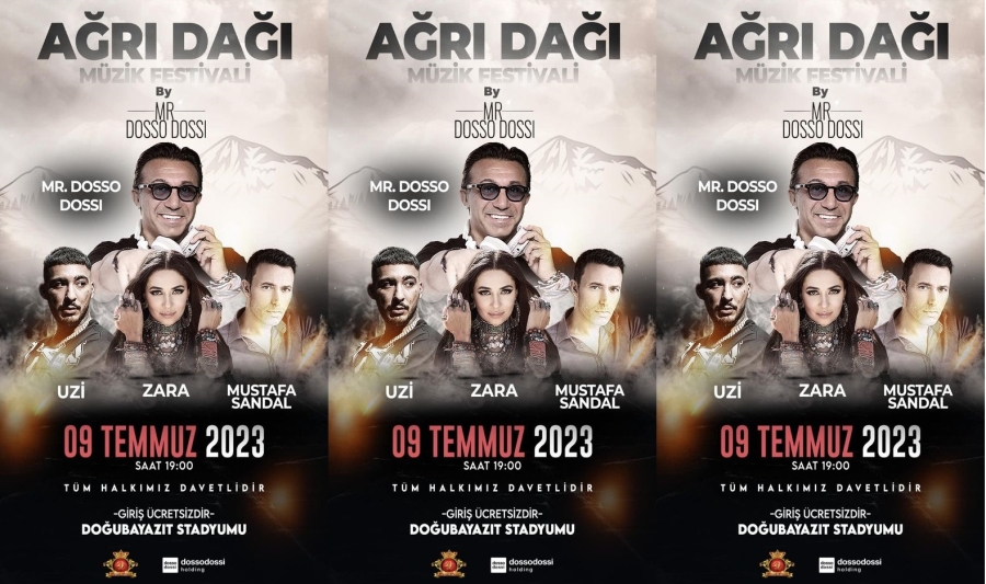 DOĞUBAYAZIT’TA DOSSO DOSSİ KONSERİ 9 TEMMUZ