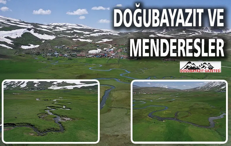 DOĞUBAYAZIT’TA KAR SULARIYLA BESLENEN MENDERESLER DRONLA GÖRÜNTÜLENDİ