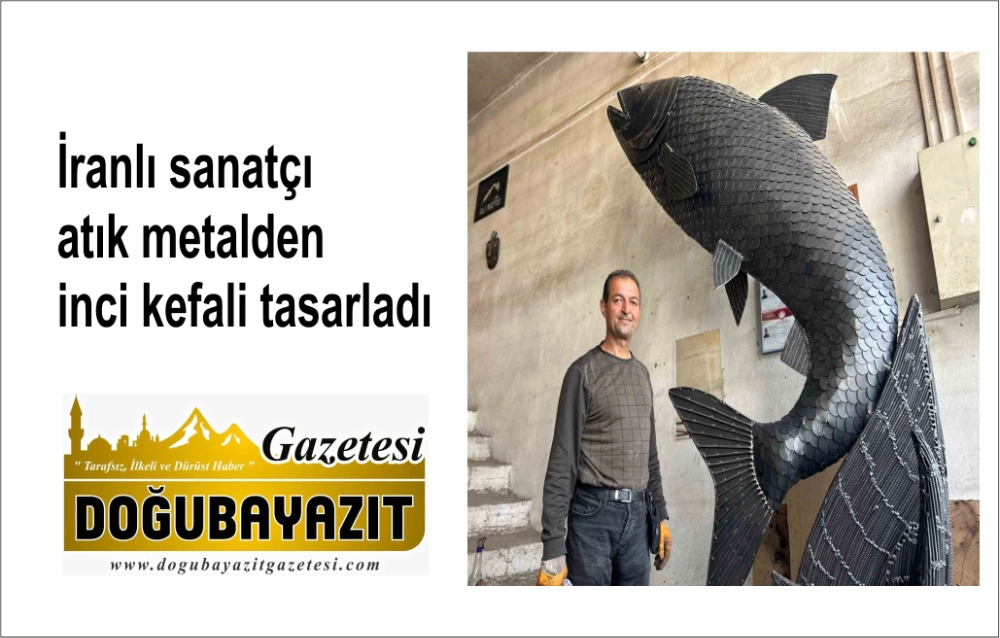İranlı sanatçı atık metalden inci kefali tasarladı