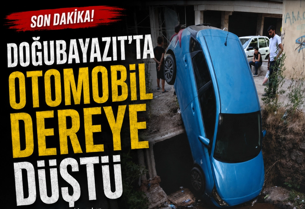 Doğubayazıt’ta Otomobil Dereye Düştü