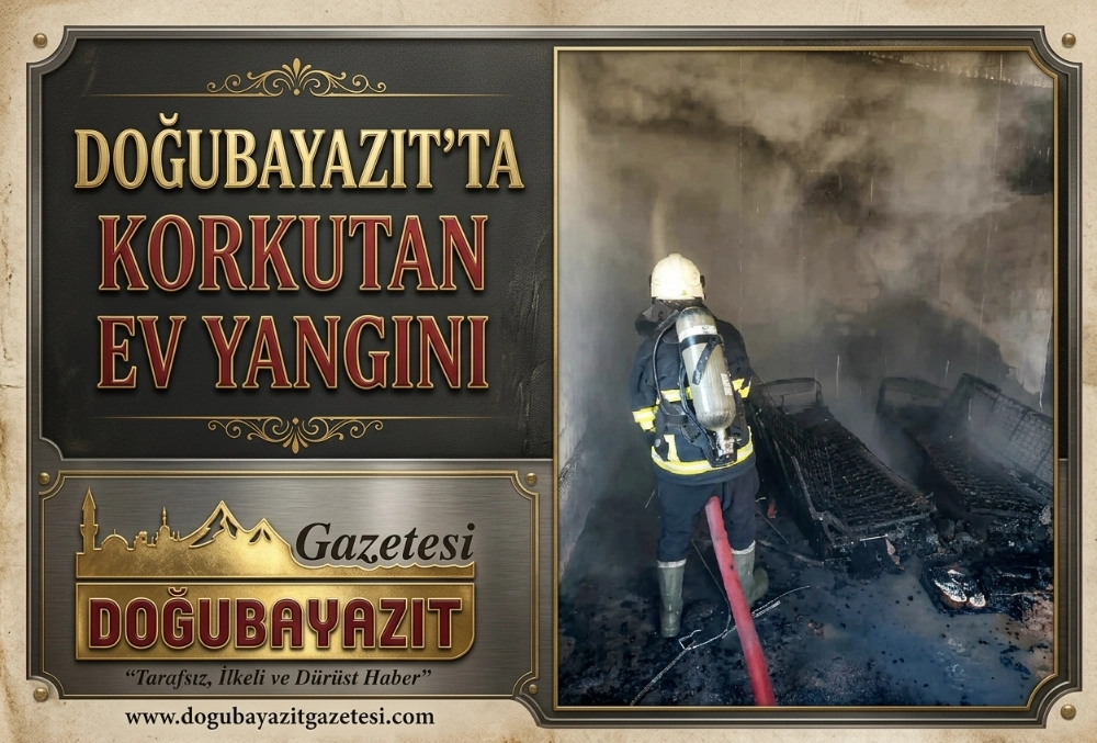 DOĞUBAYAZIT’TA KORKUTAN EV YANGINI