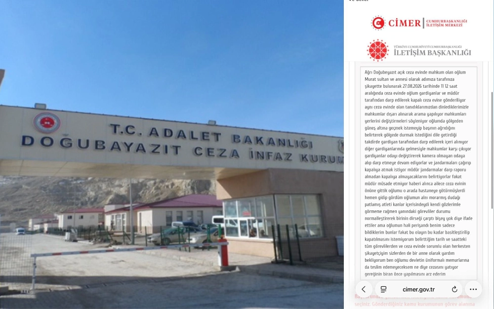 Doğubeyazıt’ta cezaevinde darp iddiası: Müdür ve gardiyanlar için CİMER’e şikâyet
