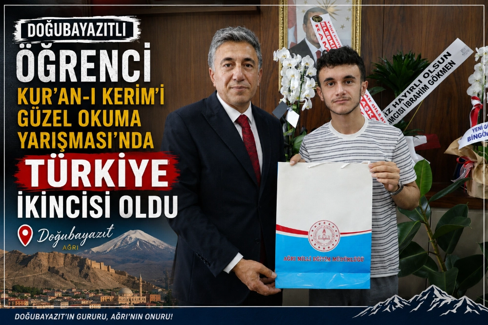 Doğubayazıtlı öğrenci Kur’an-ı Kerim’i Güzel Okuma Yarışması’nda Türkiye ikincisi oldu