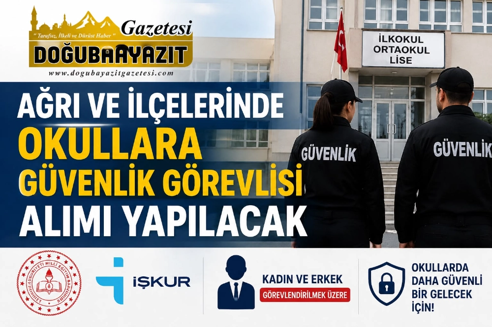 AĞRI VE İLÇELERİNDE OKULLARA GÜVENLİK GÖREVLİSİ ALIMI YAPILACAK