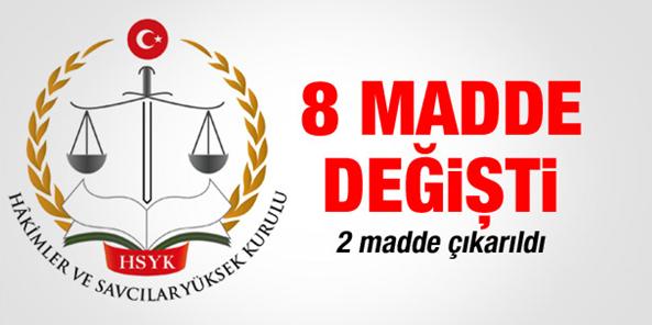 HSYK`NIN 8 MADDESİNDE DEĞİŞİKLİK
